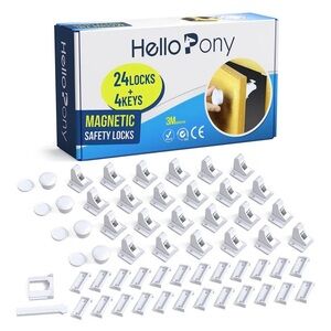 Brand New Magnetic Child Safety Locks – 24 Locks + 4 Keys